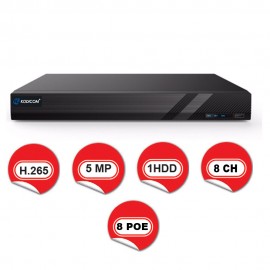 Kodicom KD-3208H1-8P-C / 8 Kanal 8 PoE 5 Megapiksel NVR Kayıt Cihazı