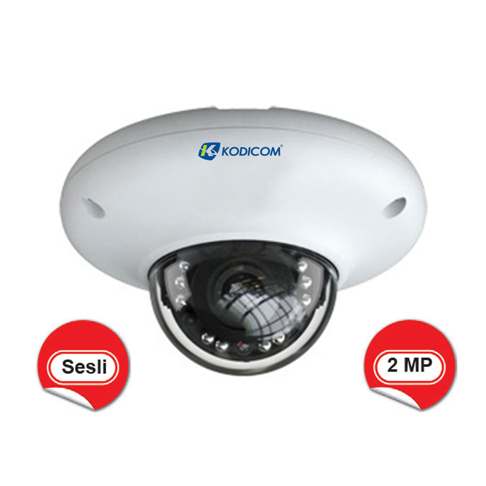 Kodicom KD-9527E2 2 Megapiksel 1080p Sesli IR Dome IP Kamera