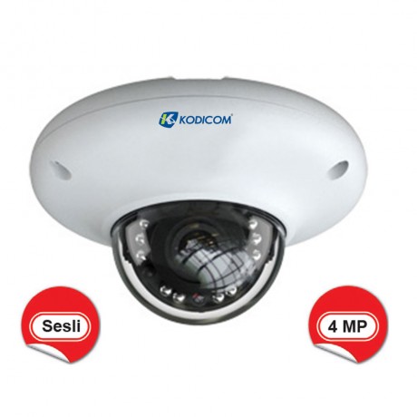 Kodicom KD-9547E2 4 Megapiksel Sesli IR Dome IP Kamera